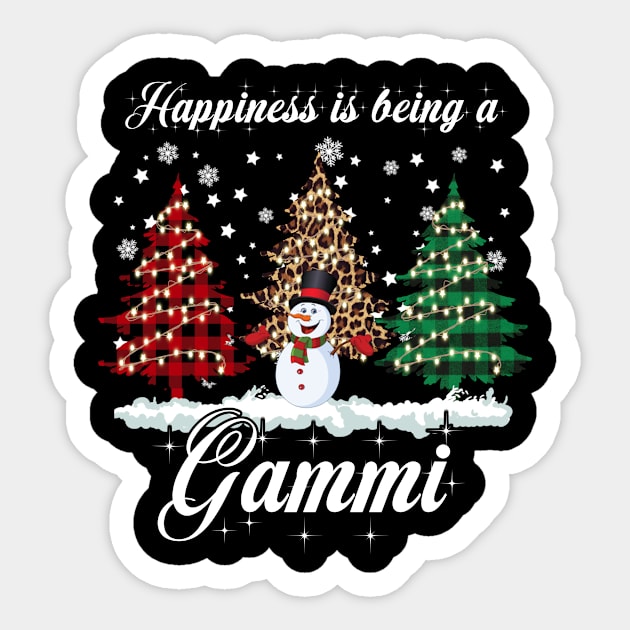 Happiness Is Being A Gammi Merry Christmas Snowman Xmas Trees Sticker by Maica